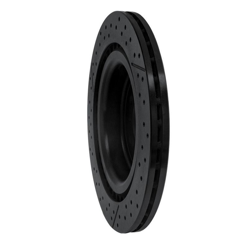 Mercedes-Benz GLE63 AMG S Brake Rotor (1) - Rear - R1 Concepts - Drilled & Slotted - Black - `12-`19